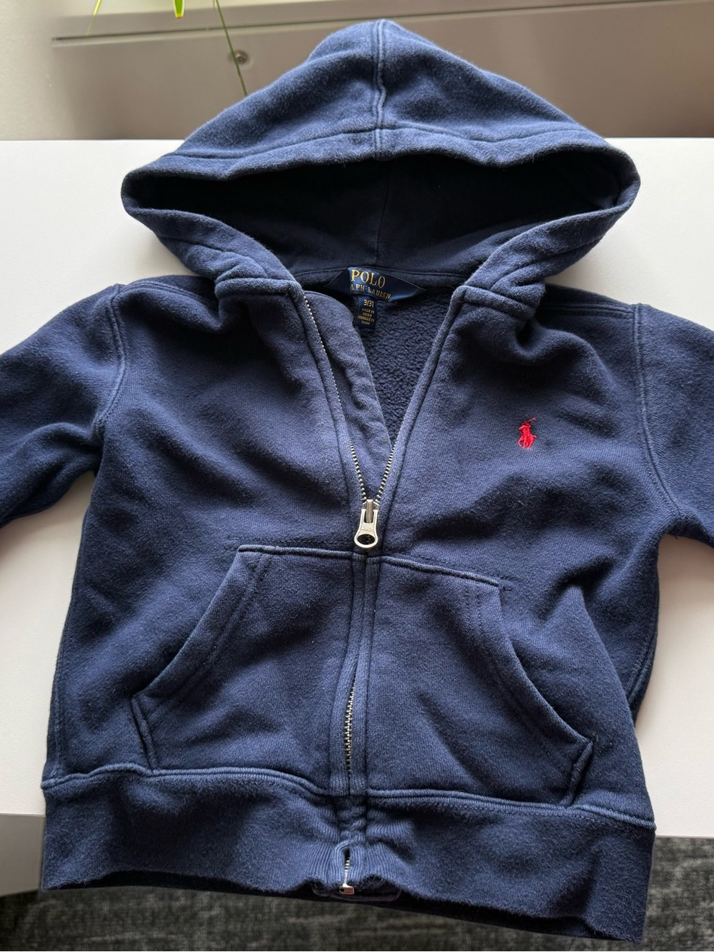 Polo by Ralph Lauren Navy Hoodie with Red Pony Embroidery - Kids